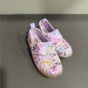 TOMS Kids' Floral Slip-On Shoes - Purple